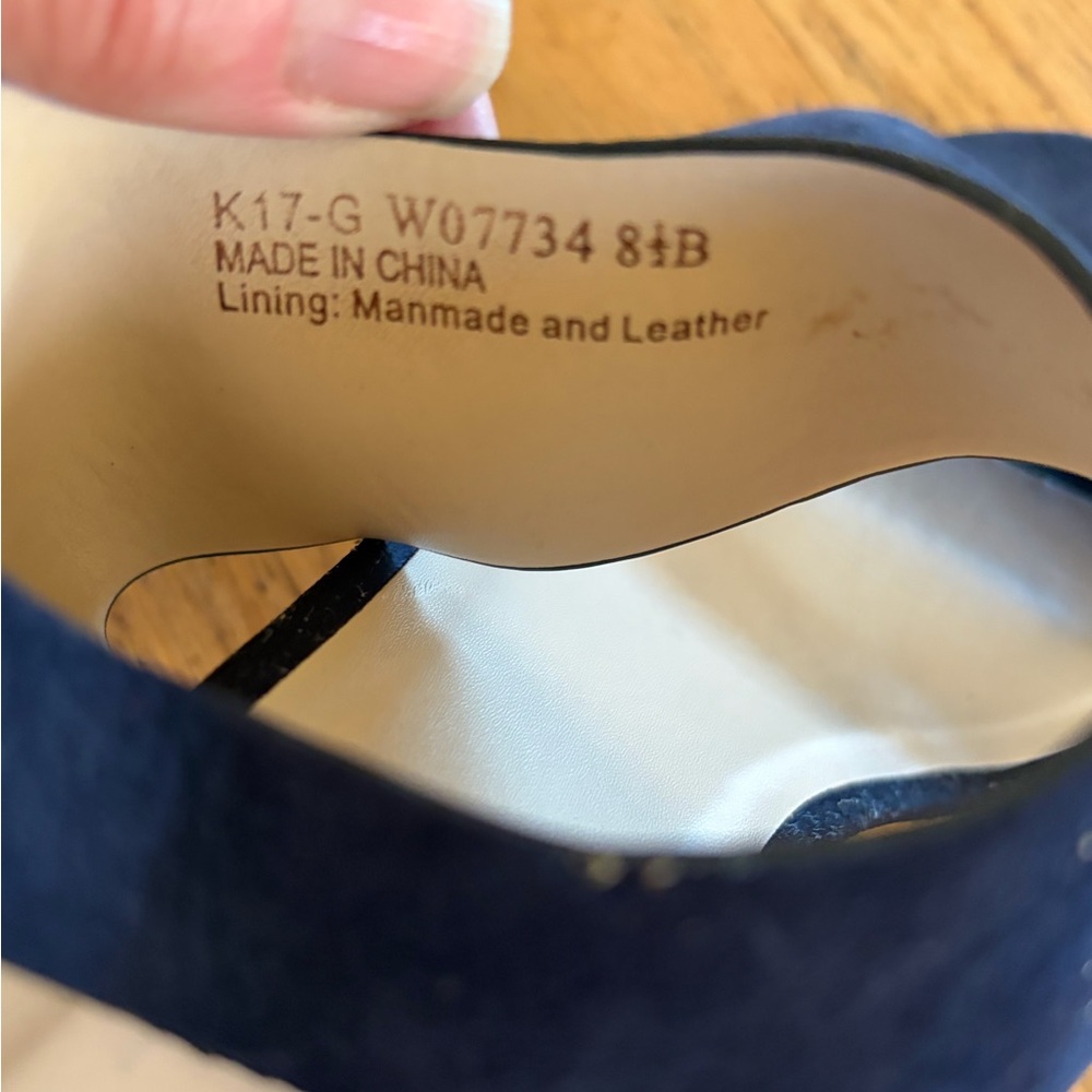 Cole Haan Octavia block heel suede sandal Marine blue - Picture 13 of 14